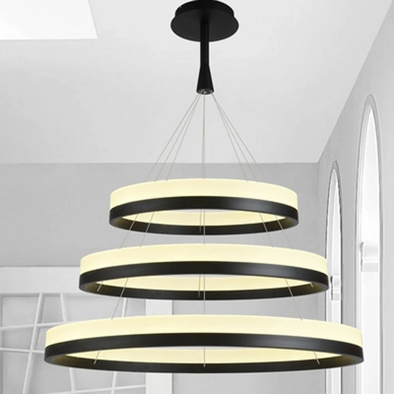 Acrylic LED circle ring pendant light modern minimalist pendant lamp for living room dining room indoor lighting fixture
