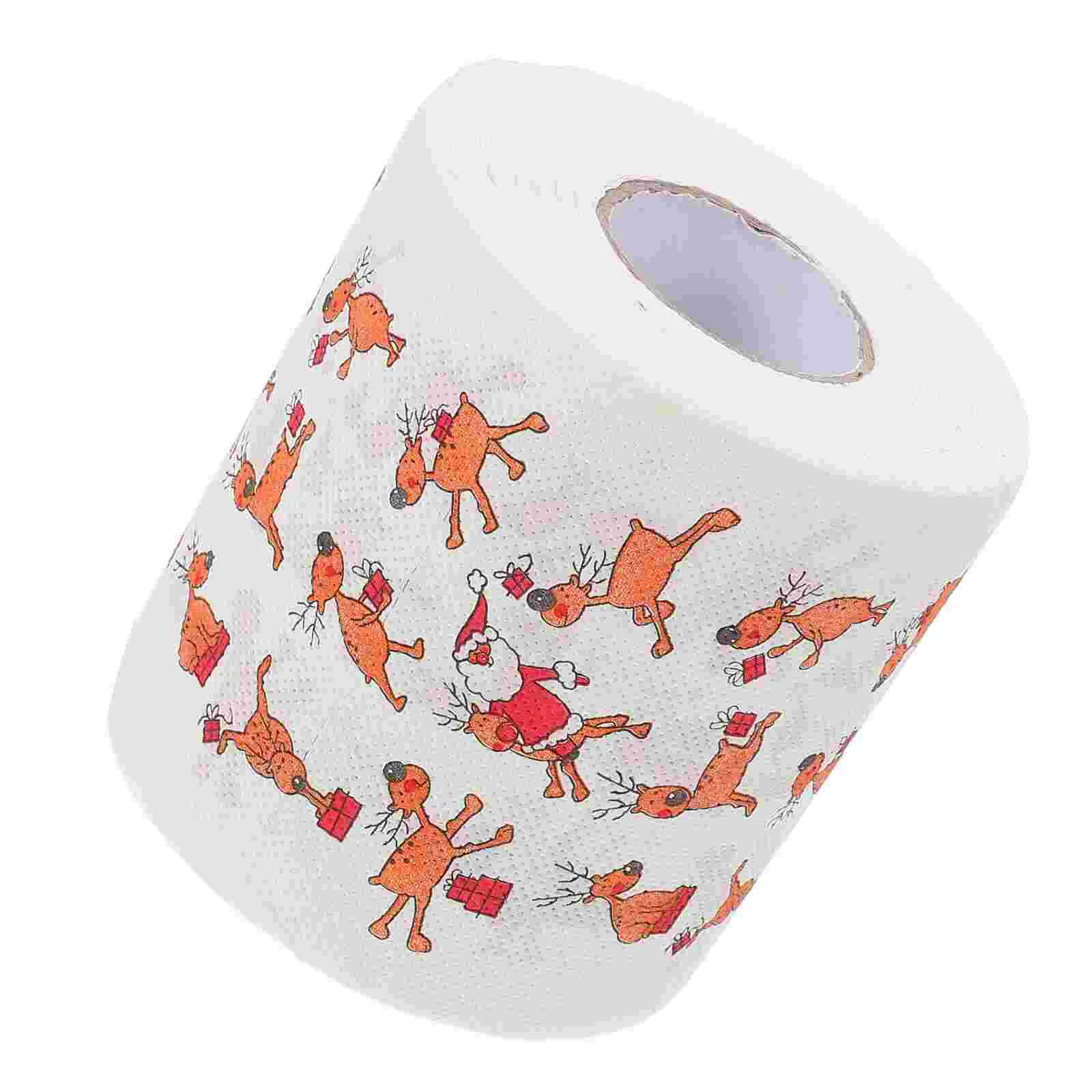 Christmas Printed Napkins Set Decorative Socks Pattern Tissue Party Toilet Paper Roll Creative Xmas Tissue Sanitary Paper