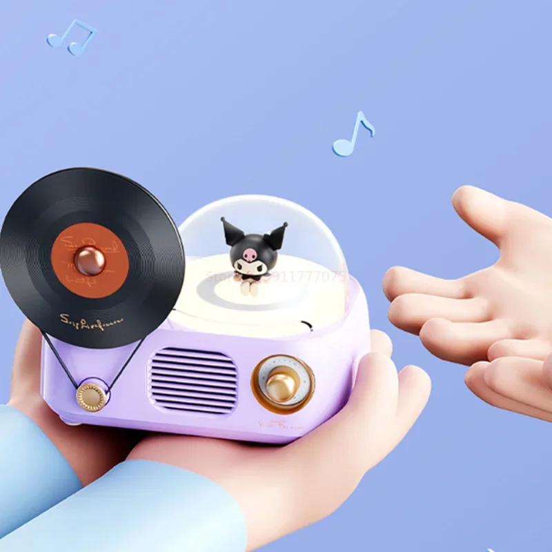 Multifunctional Atmosphere Lamp Vinyl Record Aroma Diffuser Retro HIFI Bluetooth Speaker Cartoon Kawaii Cinnamoroll Gift Speaker