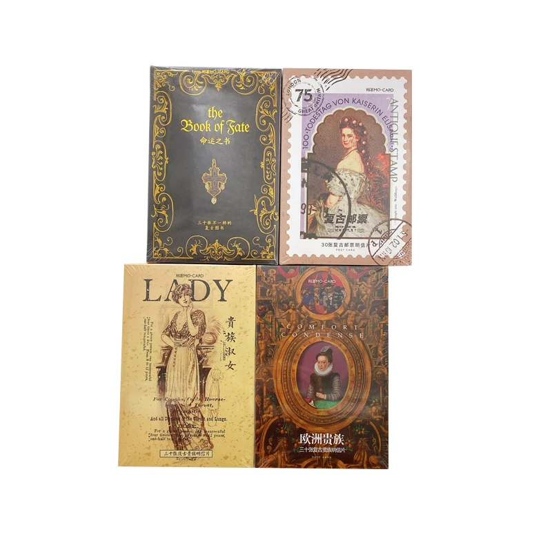 

4packs Vintage Europe Postcard Greeting Card Direct mailing Post Card Classical Cards Party Invitation Cards 5 Selections