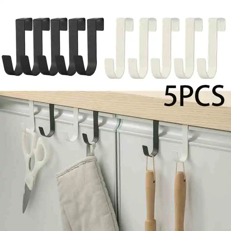 Metal Hooks Kitchen Cabinet Door Back Bathroom Hanging Rack Clothes Coat Hat Towel Hanger storage hook door hook
