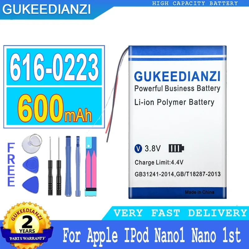 

GUKEEDIANZI Battery for Apple, 616-0223, 616-0224, Nano1, 1st Generation, 1 Generation, Gen Nano 1, A1137, 4GB, 2GB, 1GB