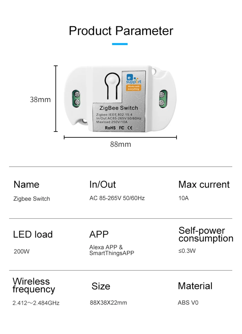 Smart Wireless Remote Switch Zigbee Smart Home Automation Remote Control Switch Relay Alexa / eWelink SONOFF