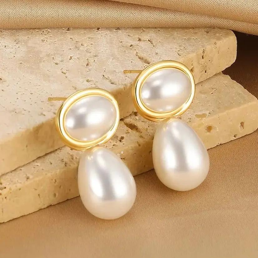 Elegant Water Drop Pearl Earrings for Women Wedding Party Jewelry