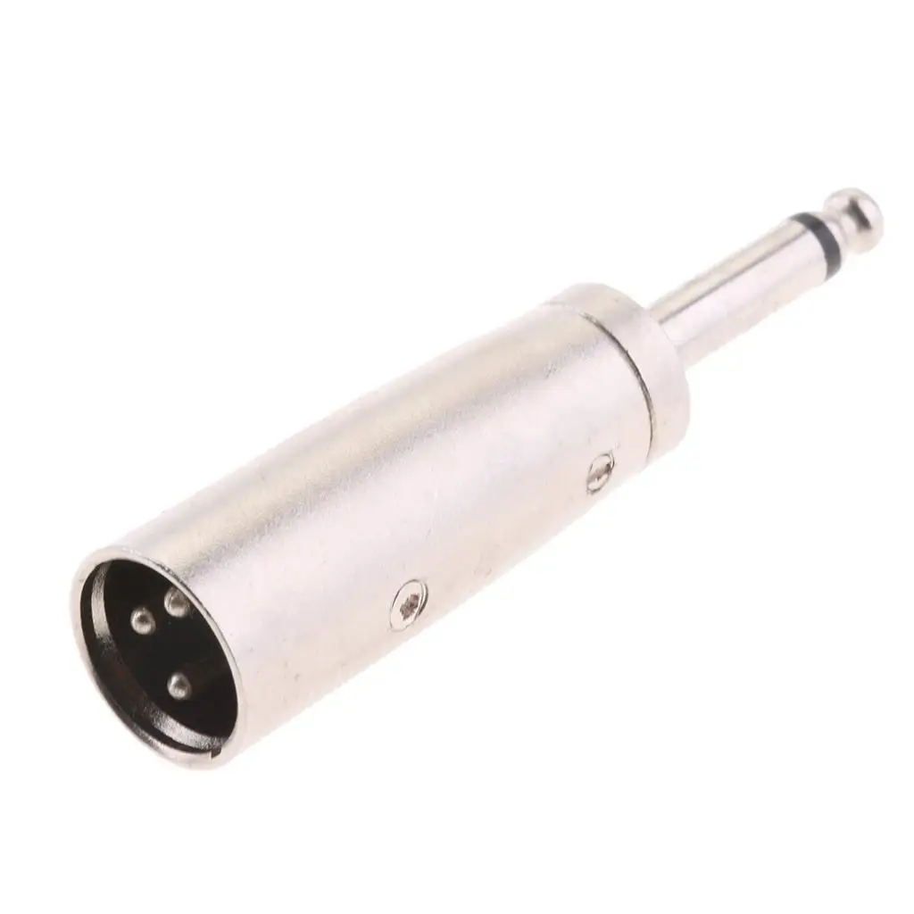 2팩 XLR 3핀 수컷에서 1/4인치 6.35mm 수컷 오디오 마이크 어댑터