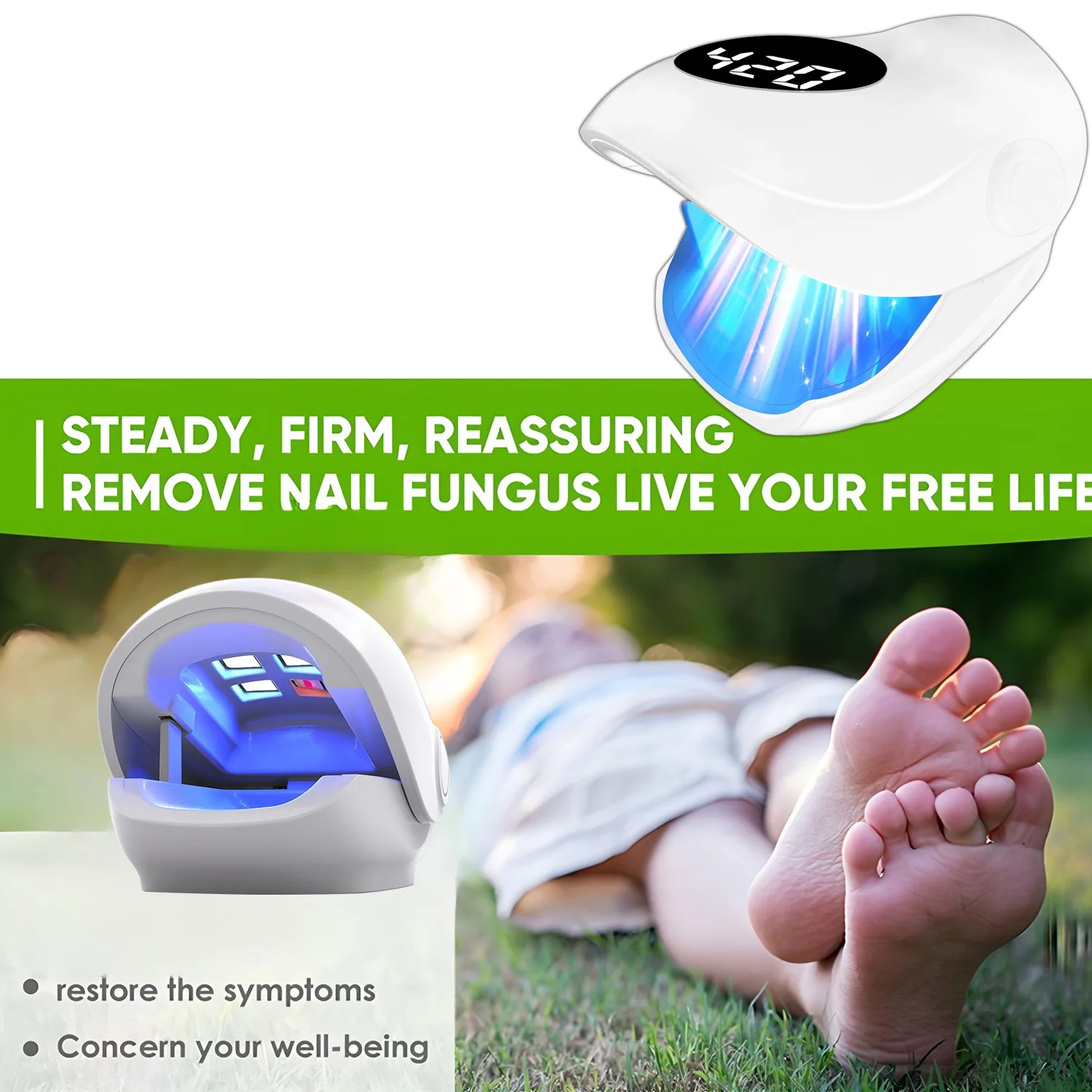 Infrared And Blue Light Nail Treatment Device For Onychomycosis_voghion.com