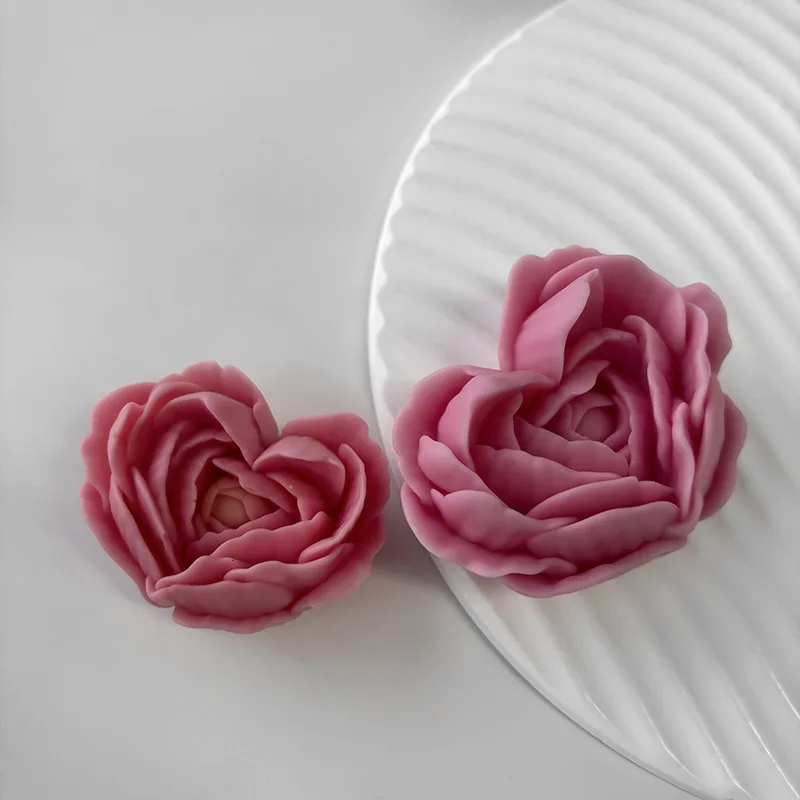 Love Flower Mold Rose Aromatherapy DIY Flower Mold Handmade Soap Drop Glue Gypsum Candle Silicone Mould Candle Making Kit