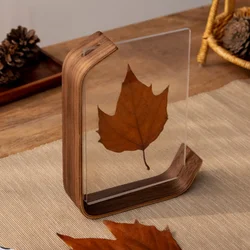 Elegant Acrylic Wooden Herbarium Display Frame - Versatile DIY Photo Decor - 10X15cm 6inch (Walnut)