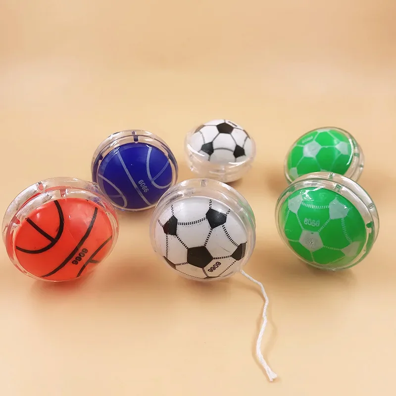 Children Small Yo-Yo Ball Cartoon Football Basketball Patterns Yo-Yo Ball Develop Hand-eye Coordination and Intelligence Toy