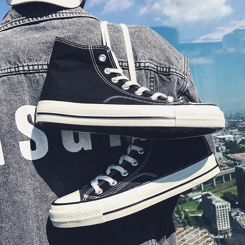 Men Canvas Shoes High Top Sneakers For Women Board Vulcanized Sneaker Classic Unisex Student Fashion Casual 2022 |