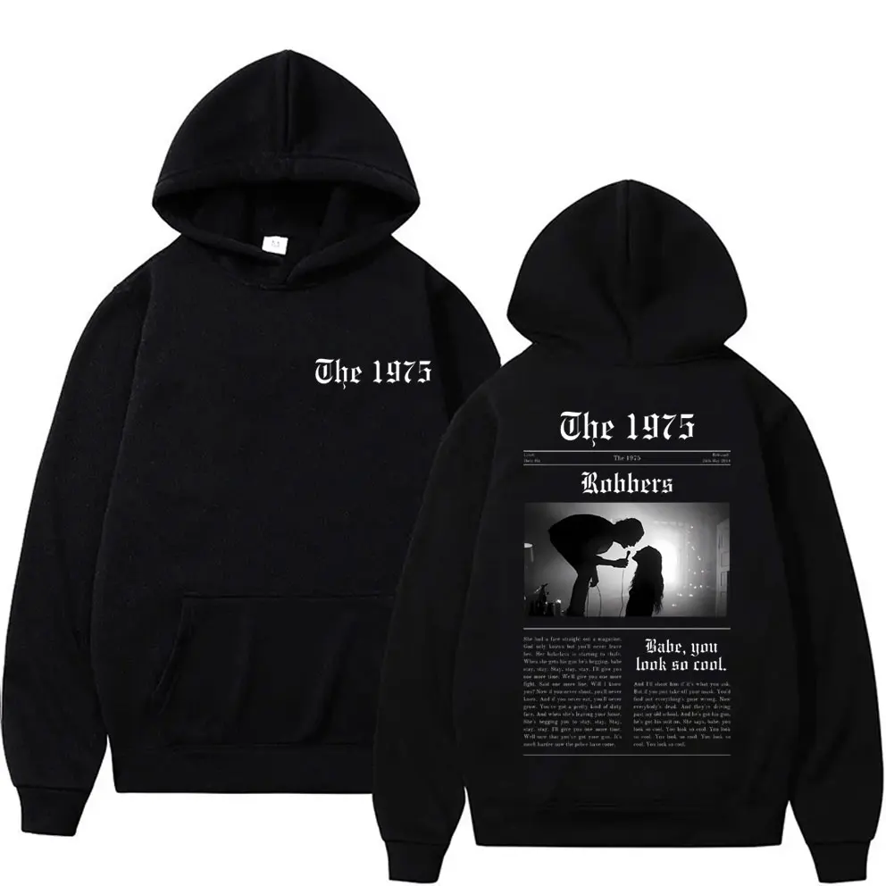 

British Band The 1975 Live From Gorilla Robbers Babe You Look So Cool Graphic Hoodie Men Vintage Indie Alternative Rock Hoodies