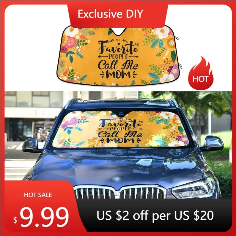 

Car Auto Sun Shade, Personalized Windshield Car Accessories, Auto Protector Window Visor Screen Decor, Auto Parts, Gifts for Mom