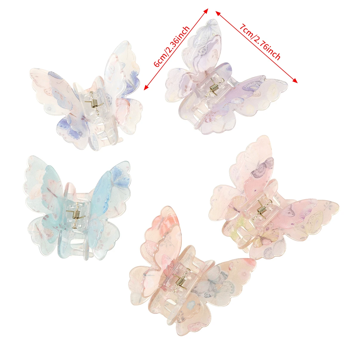 New Fairy Butterfly Hair Claw Crab Clip Girls Princess Summer Sweet Shark Clip for Women Korean Hairpin Hair Accessories