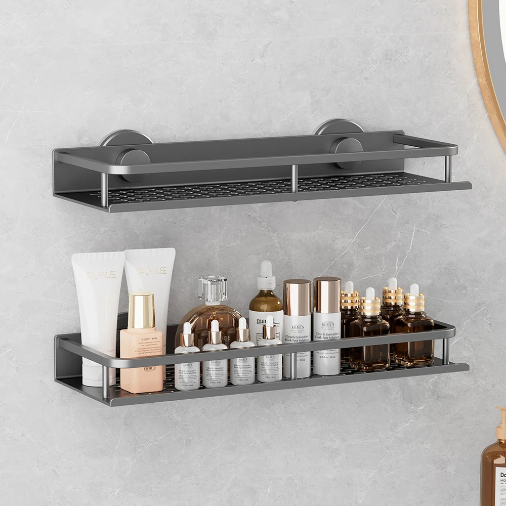 Bathroom Storage Rack Shelves No-Drill Wall Mount Corner Shelf Shower Storage Rack Holder