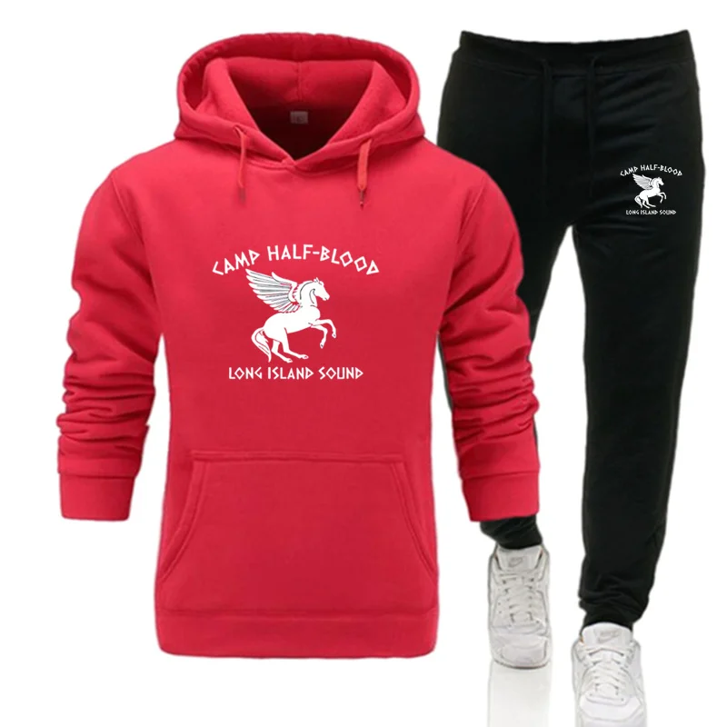 thumbnail image 1 of Chándal para hombre 2024, conjunto de dos piezas, sudaderas con capucha para hombre, chándal de campamento mestizo, traje de jogging para otoño e invierno, conjunto de sudaderas con capucha para hombr, 1 of 5