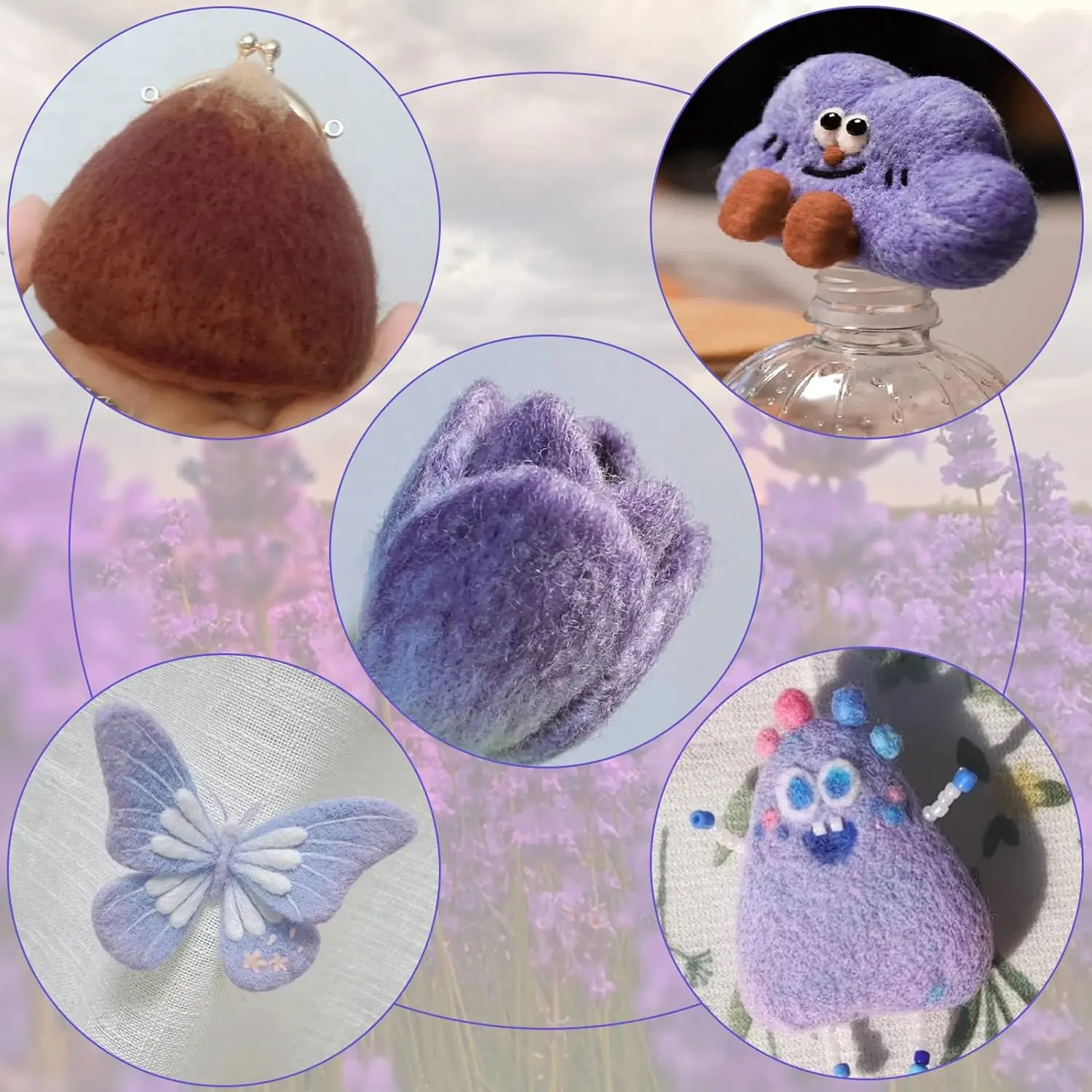 DIY Wool Roving Needle Felting 8 Colors Wool Felting Fibre Handmade Material For Beginners Needle Product Making
