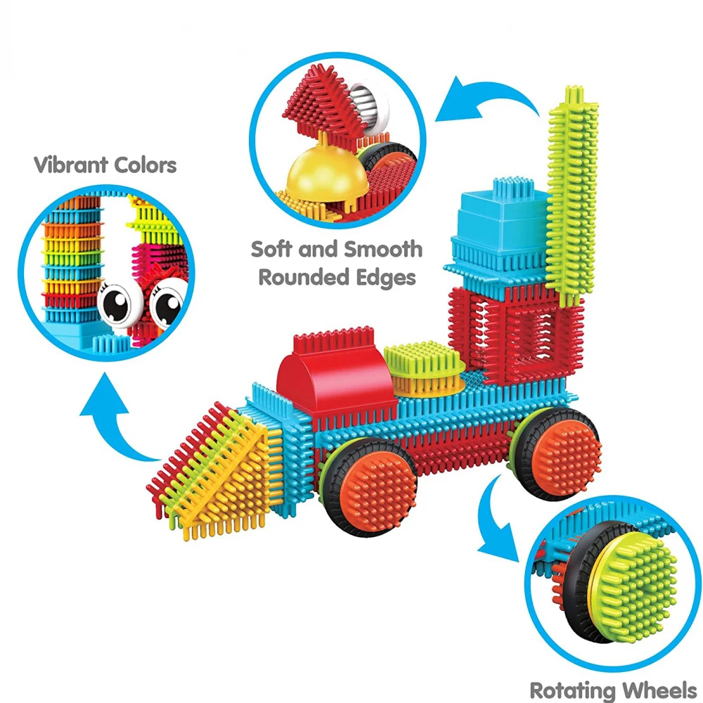Building Blocks Toys Building Block Children&rsquo;s Bristle Shape Intellectual Modeling Interactive Parent-Child Assembly Diy Educational Brick Toy