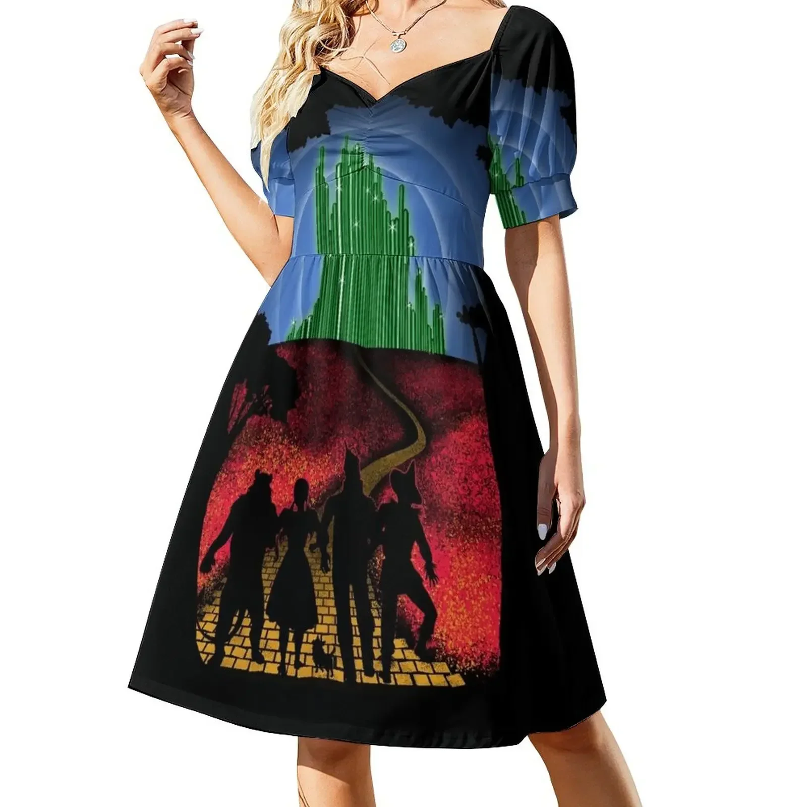 Vestido de fiesta de manga corta con camino de ladrillo amarillo vestidos de fiesta para eventos especiales vestido de noche para mujer
