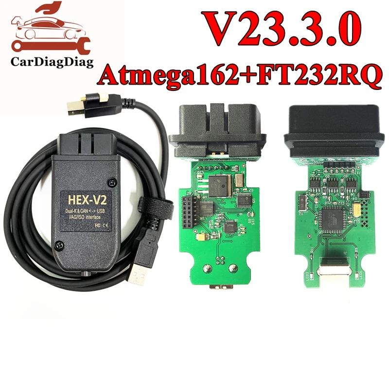 Per Vag Com V23.3.0 Car Obd2 Scanner Vagcom Car Auto Diagnostic Tool Chip Atmega162 + 16 V8 + Ft232Rq Supporto Multilingue