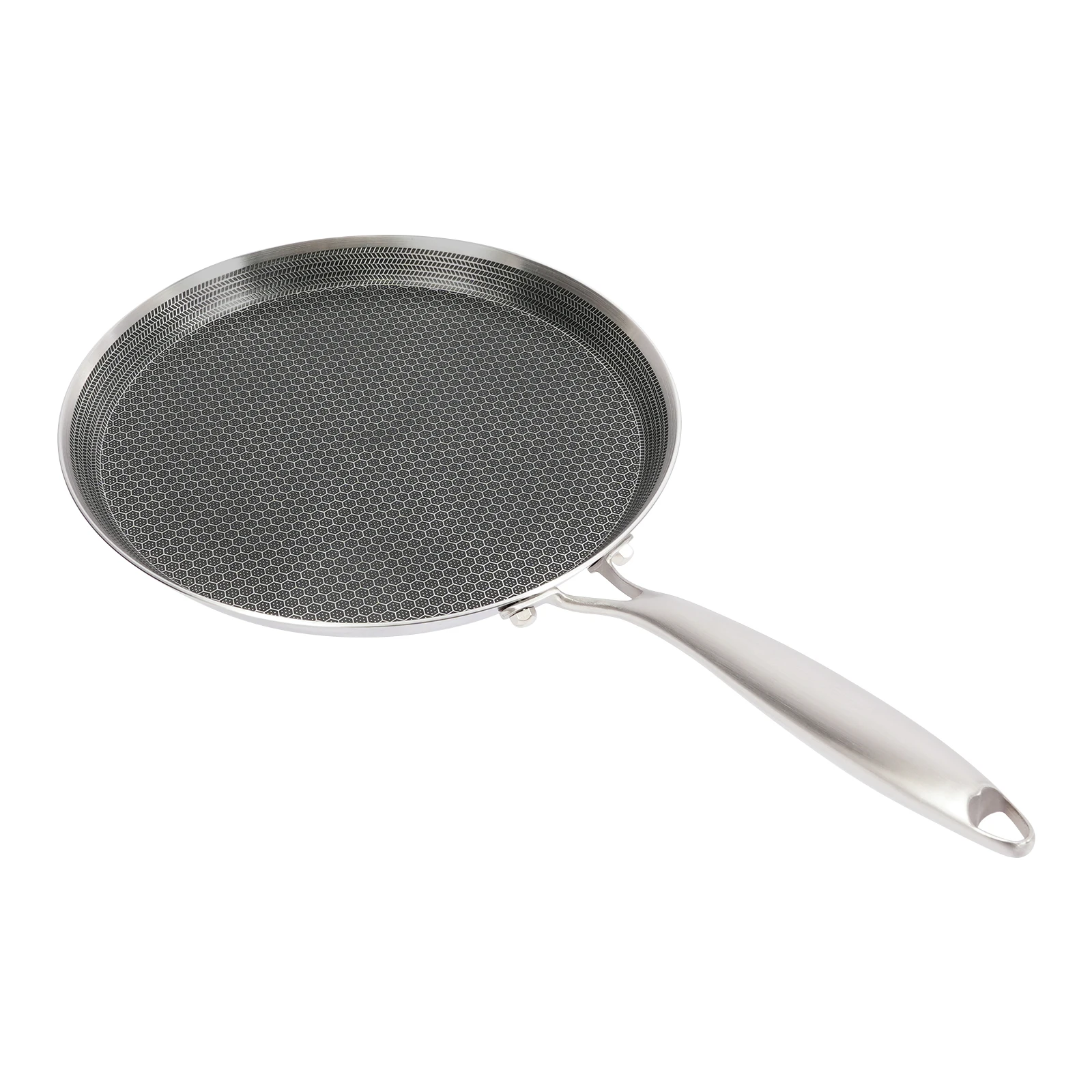 Bratpfanne aus Edelstahl 304, Pfannkuchenpfanne, antihaftbeschichtet, Wokpfanne, Steak, Kochtopf, Pfanne, Topf, Induktion, einseitig, Wabenstruktur – Detail 4