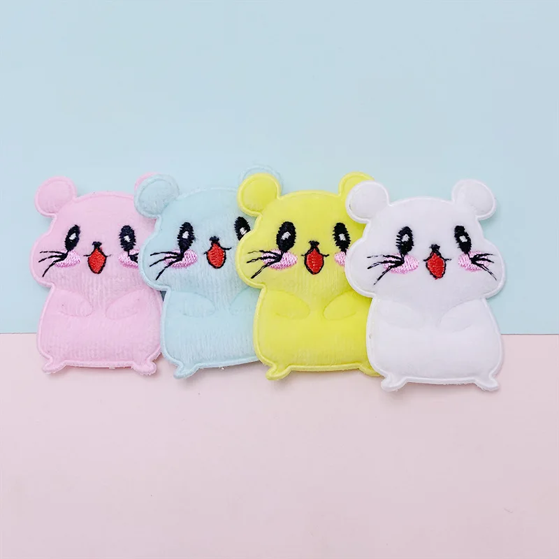 

Applique for DIY Clothes, Hat, Headwear Patch, Sewing Crafts, Gloves, Socks Decoration, Sweet Mouse, 6x4.5cm, 10Pcs
