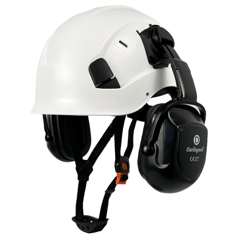 CESafetyHelmetWithEarmuffForEngineerEN352AdjustableVentsWork