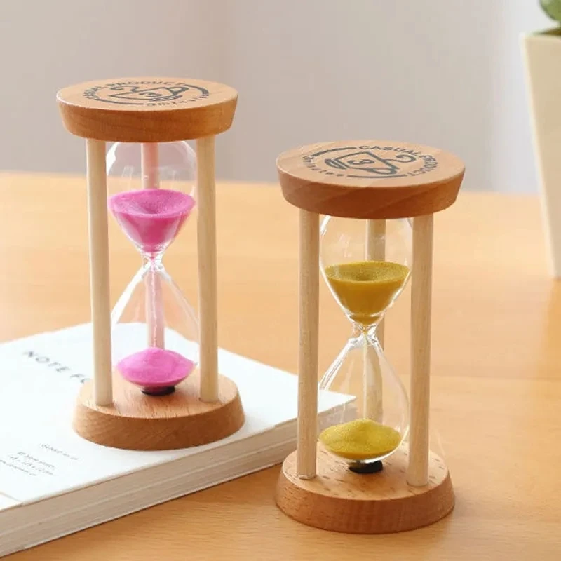 1-5 Min Wooden Hourglass Timer Creative Home Living Room Desktop Decoration Children Sandglass Birthday Gift Portable Sand Clock 2