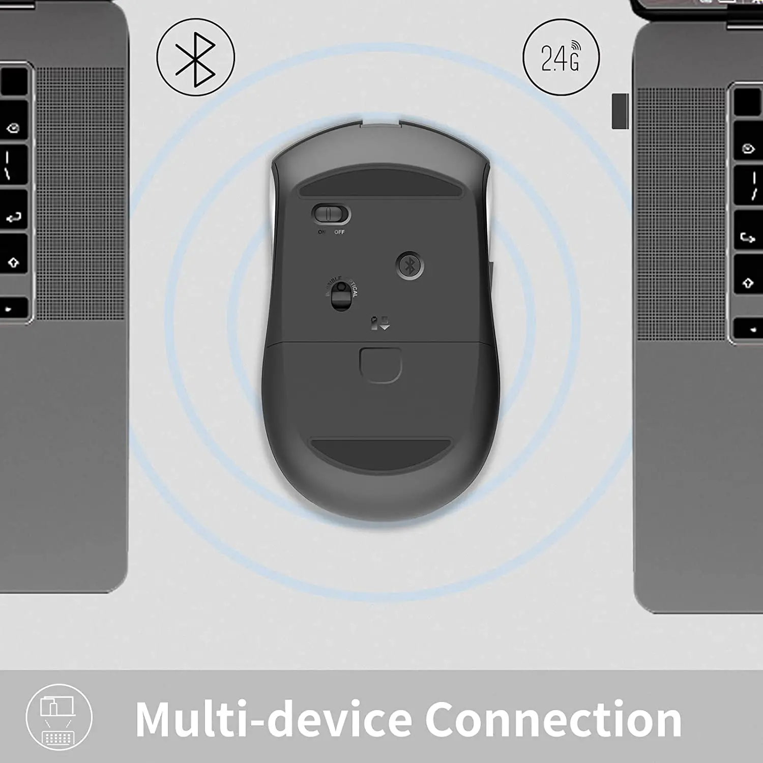 Rapoo-mouse Silencioso Ergonômico Multi-modo sem Fio Bluetooth 3.0 4.0 1600dpi 7200m 2.4g Compatível com Computador pc Laptop - Imagem 4