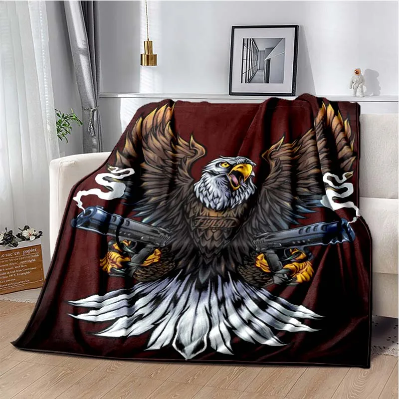 

American Eagle Sofa Warm Flannel Blanket Living Room Bedroom Living Room Soft Plush Throw Travel Picnic Office Fashion Blanket