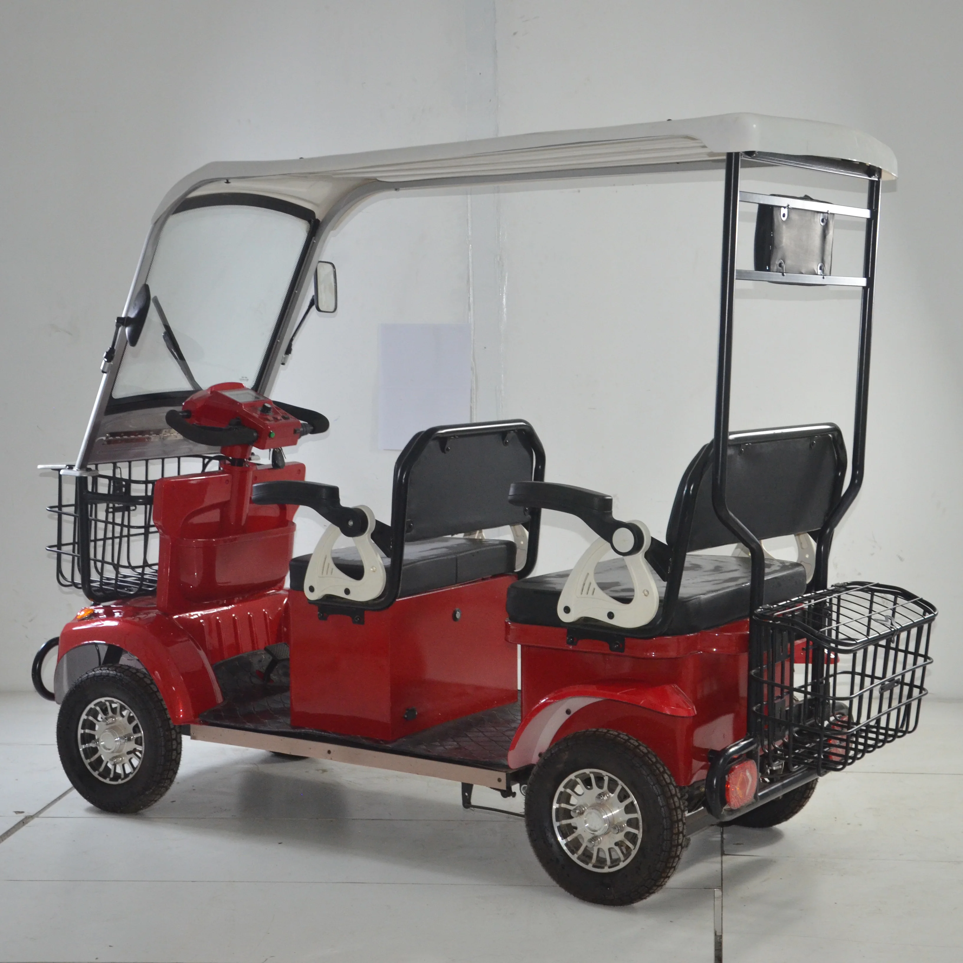 1000W 1500W Drum Brake 60V 20AH 4 Wheels Mini Sightseeing Bus Electric Tricycles Vehicles for 3 Adult Passengers