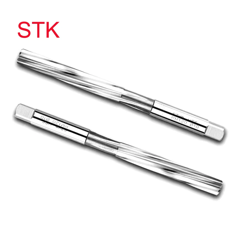 Japan Original STK 1PCS HSS Hand Reamer Chucking Machining Tool Spiral Flute Cobalt Cutting H7 Shank Diameter 2-16 mm