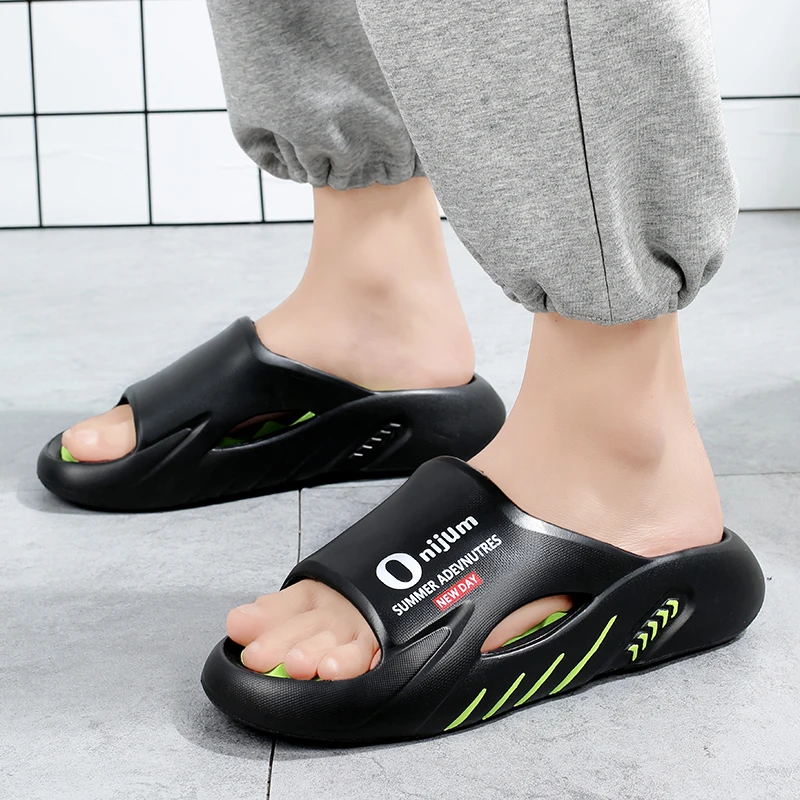 Summer Men's Massage Slippers Slides Indoor Outdoor Sandals Beach Casual Shoes Comfortable Sole Men's Slippers Big Size 46 47 — view 5