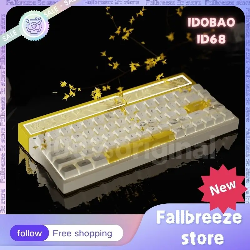 Беспроводная клавиатура idobao ID68, игровая механическая клавиатура с 2 режимами, USB, Bluetooth, 68 клавиш, RGB подсветка, подарочная