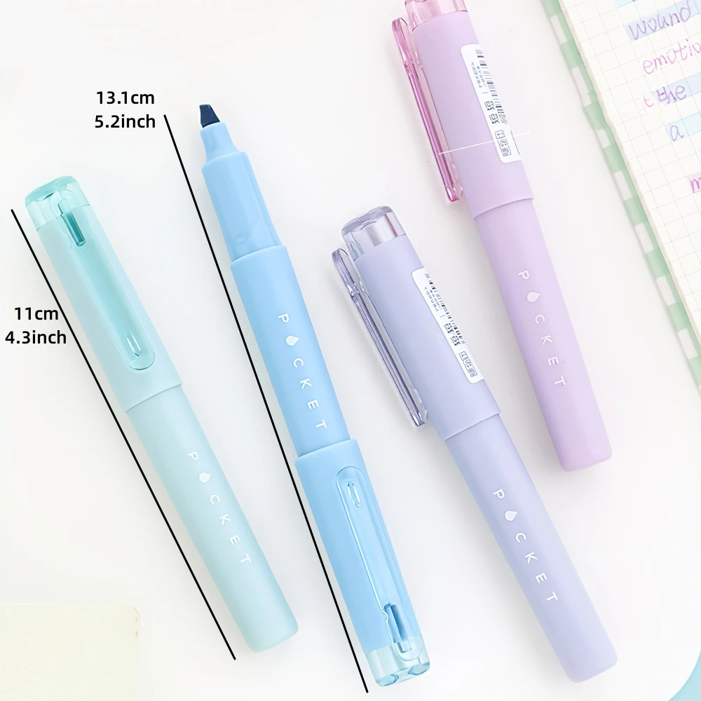 4pcs/Set Pocket Highlighter Pens Mini Color Pen Drawing Pen Key Marker Portable Sized Mild Color Marker Liner for Drawing highlighter marker highlighter pen art marker marker pen