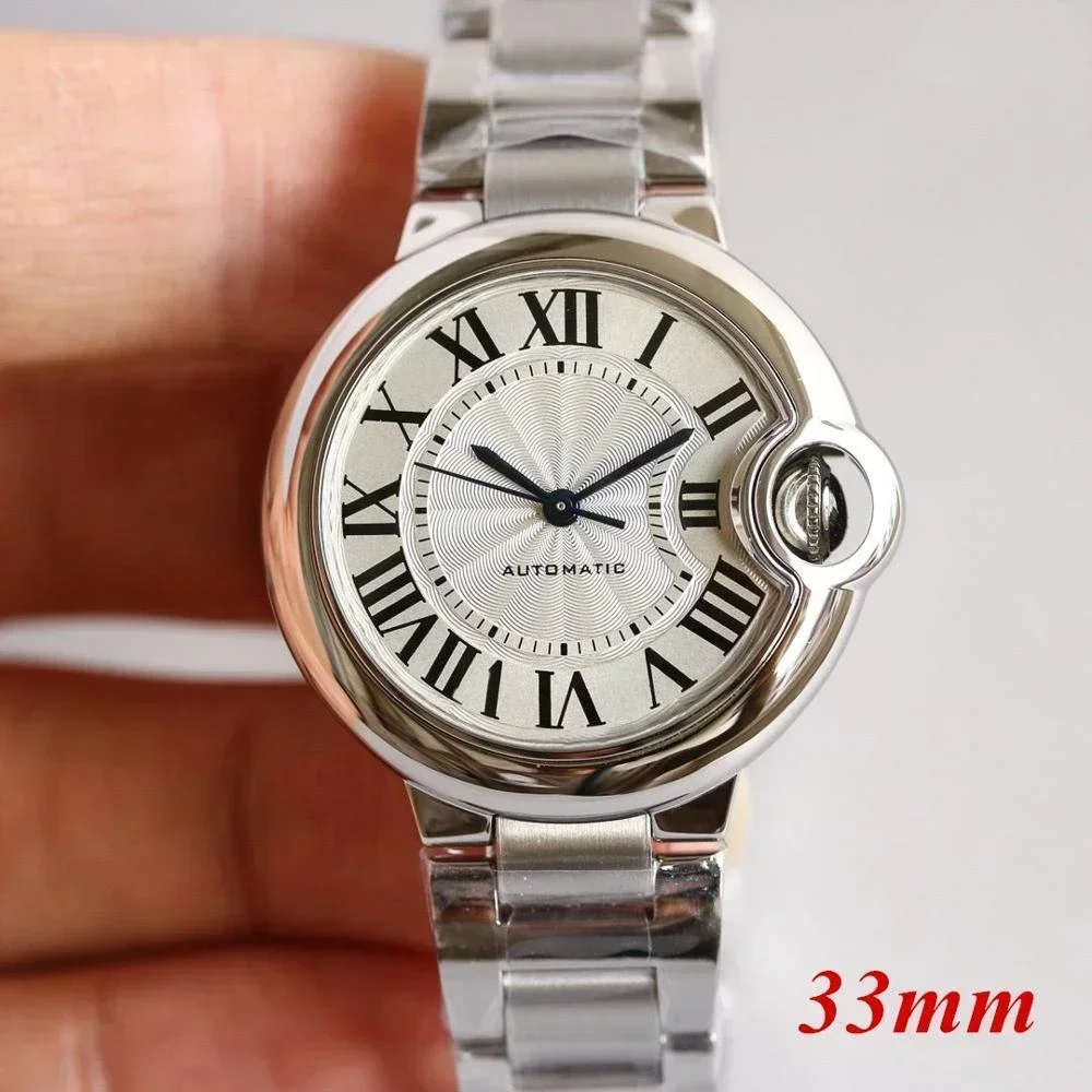 

New Men's Womens Watch Automatic Mechanical Balloon Watch Stainless Steel Blue White Rome Dial Sapphire Crystal