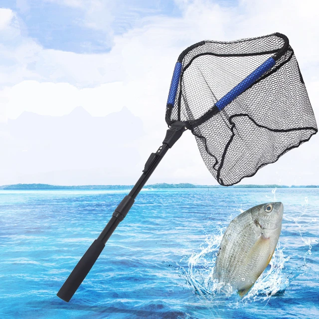 Outdoor Folding Fishing Brail Net Telescopic Floating Fishing Landing Net  Hand Fishing Scoop Net 90cm - AliExpress