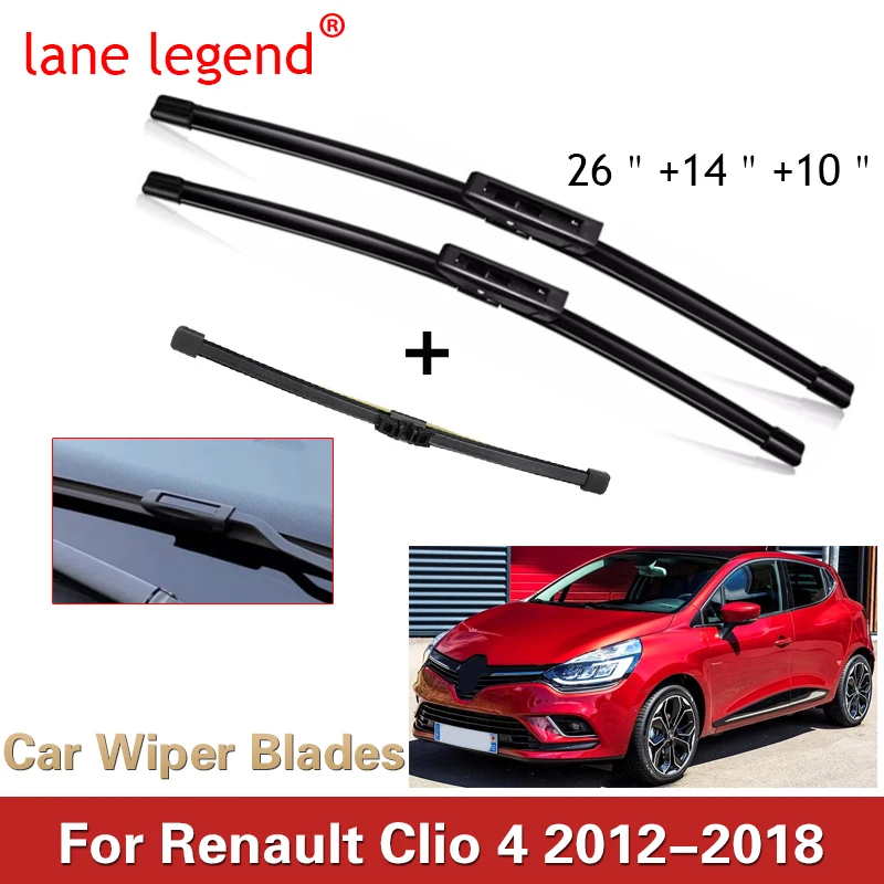 

Wiper Front Rear Wiper Blades For Renault Clio 4 2012 - 2019 Windshield Windscreen Front Window 26"+14"+10" 2015 2016 2017 2018