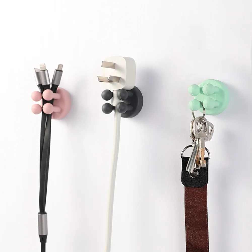 Bathroom Toothbrush Holder Wall Mounted Storage Hook Shaving Shaver Shelf Self Adhesive Silicone Hook Organization