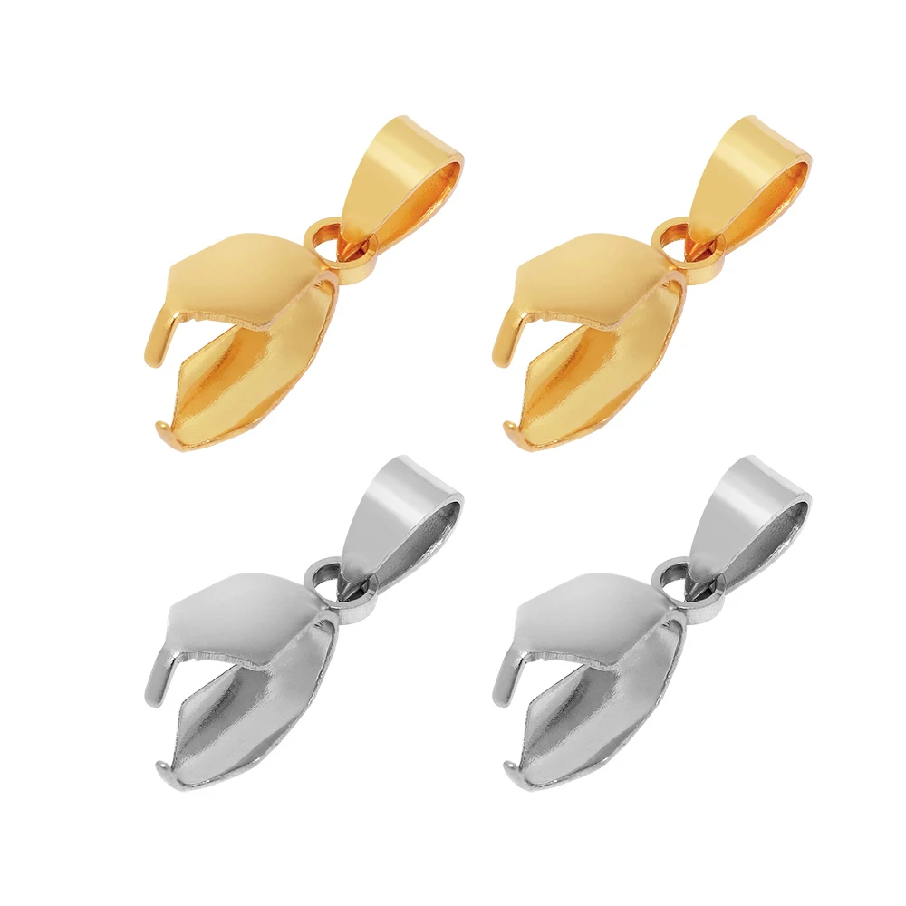 20 Stück Edelstahl-Klemmclips, Anhängerbänder, Verbindungsstücke für Anhänger, Halsketten, Charms, Perlen, Schmuckzubehör, DIY-Bastelzubehör