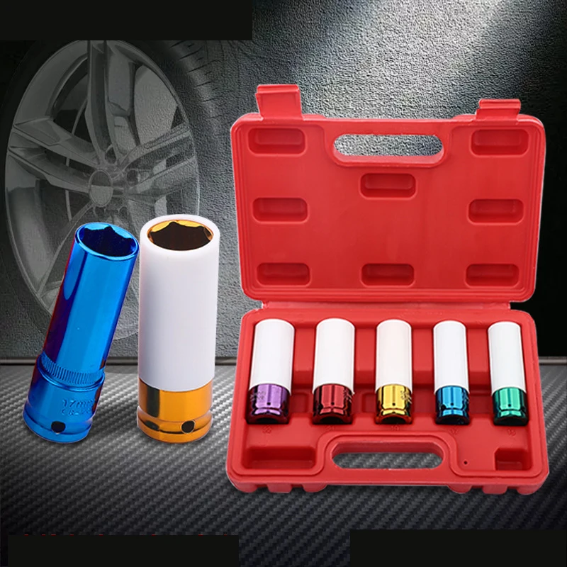 3Piece /5 Piece Set 1/2 Inch Drive Deep Impact Socket, NonMarring Impact Lug Nut Socket with