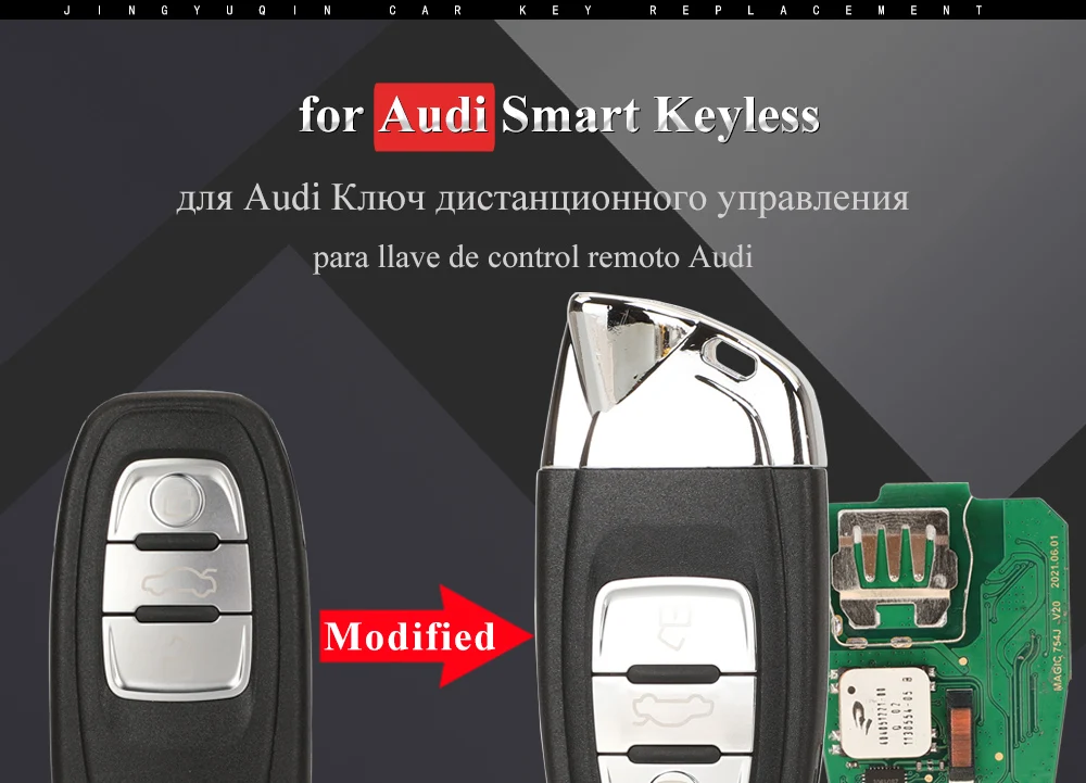 Keyforkess//K /J 8K0959754D portachiavi per auto remoto completo intelligente per Audi A4 A5 A6L A7 Q5 Keyless Go 315/433/868Mhz pcf7945AC - S22e3193a1e654253954465f9e603da20v