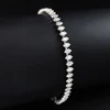 2024 New Marquise Oval Square Cut Luxury Silver Color on Hand Tennis Bracelet Bangle for Women Party Gift Jewelry S7062 2