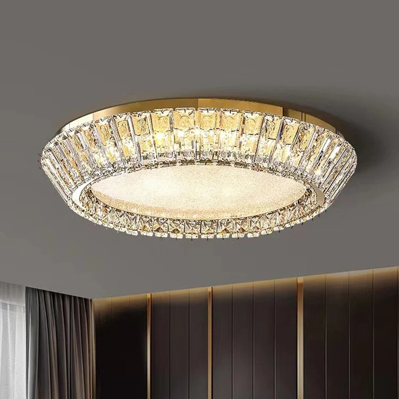 

Round Luxury Crystal Ceiling Lights Chandeliers for Living Room Bedroom Kitchen Decor Home Ceiling Lamps Lustre Lampara techo