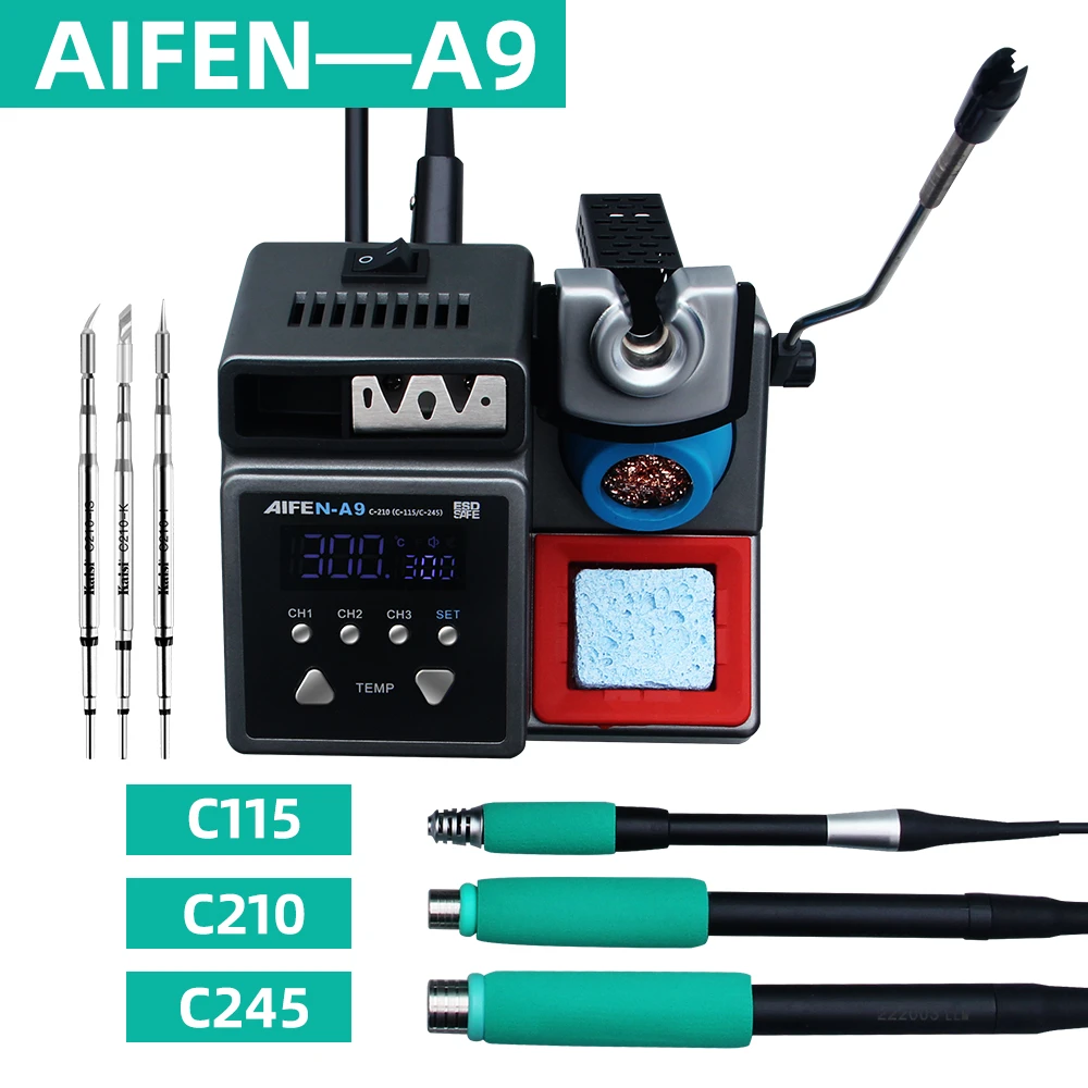 AIFEN-A9 Lead-Free Soldering Station Compatible C115/C210/C245 Handle Chip Temperature Control For BGA PCB Repair Welding ac 225 arc welder