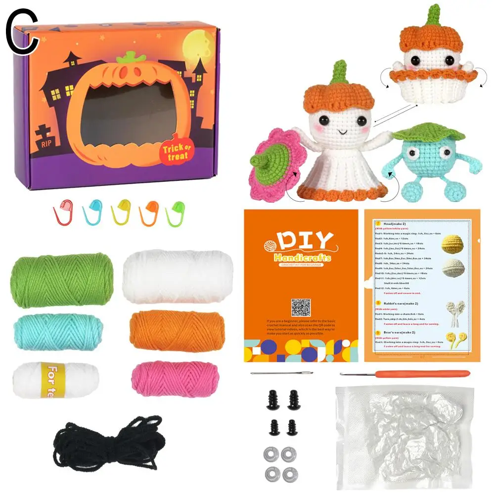 Halloween Crochet Kit for Beginners,Crochet Starter Kit with Video