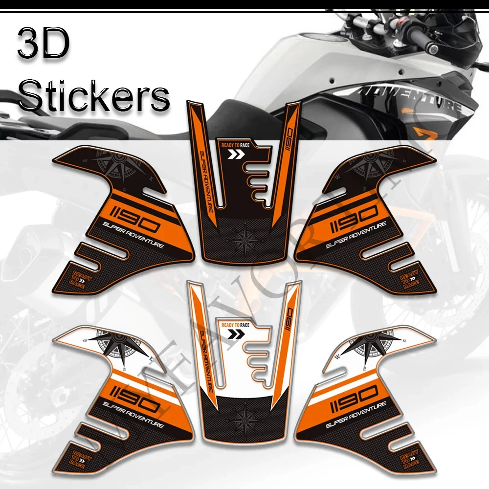 Super Adventure Tank Pad Side Grips Gas Fuel Oil Kit Knee Protection For 1190 S R Motorcycle 3D Stickers