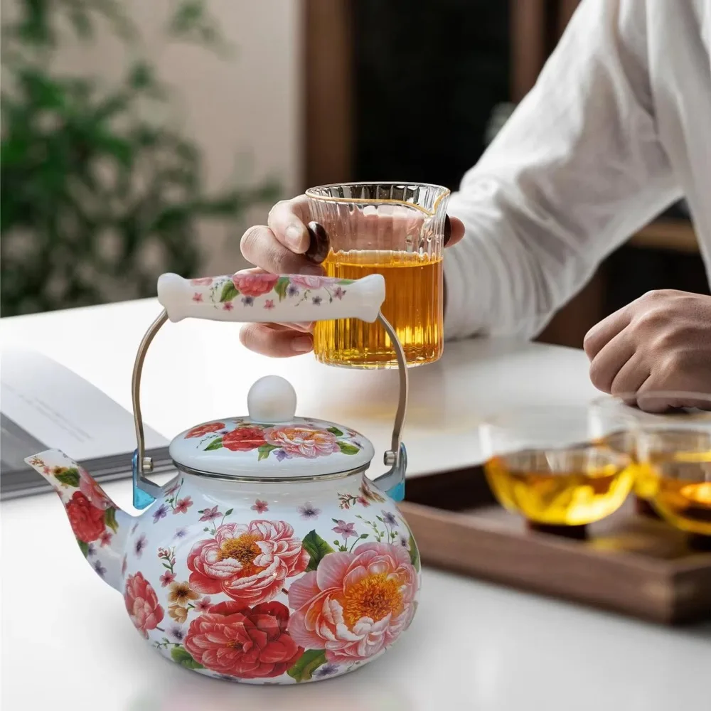 Floral Enamel Teapot 5