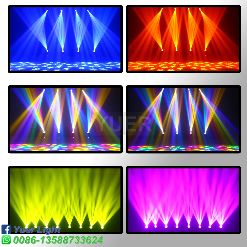 2Pcs/lot 200W LED Moving Head Light With Ring Beam+Spot+18 Rotating Prisms+Rainbow Effect Dmx Stage Light Effect Light Disco Dj 6
