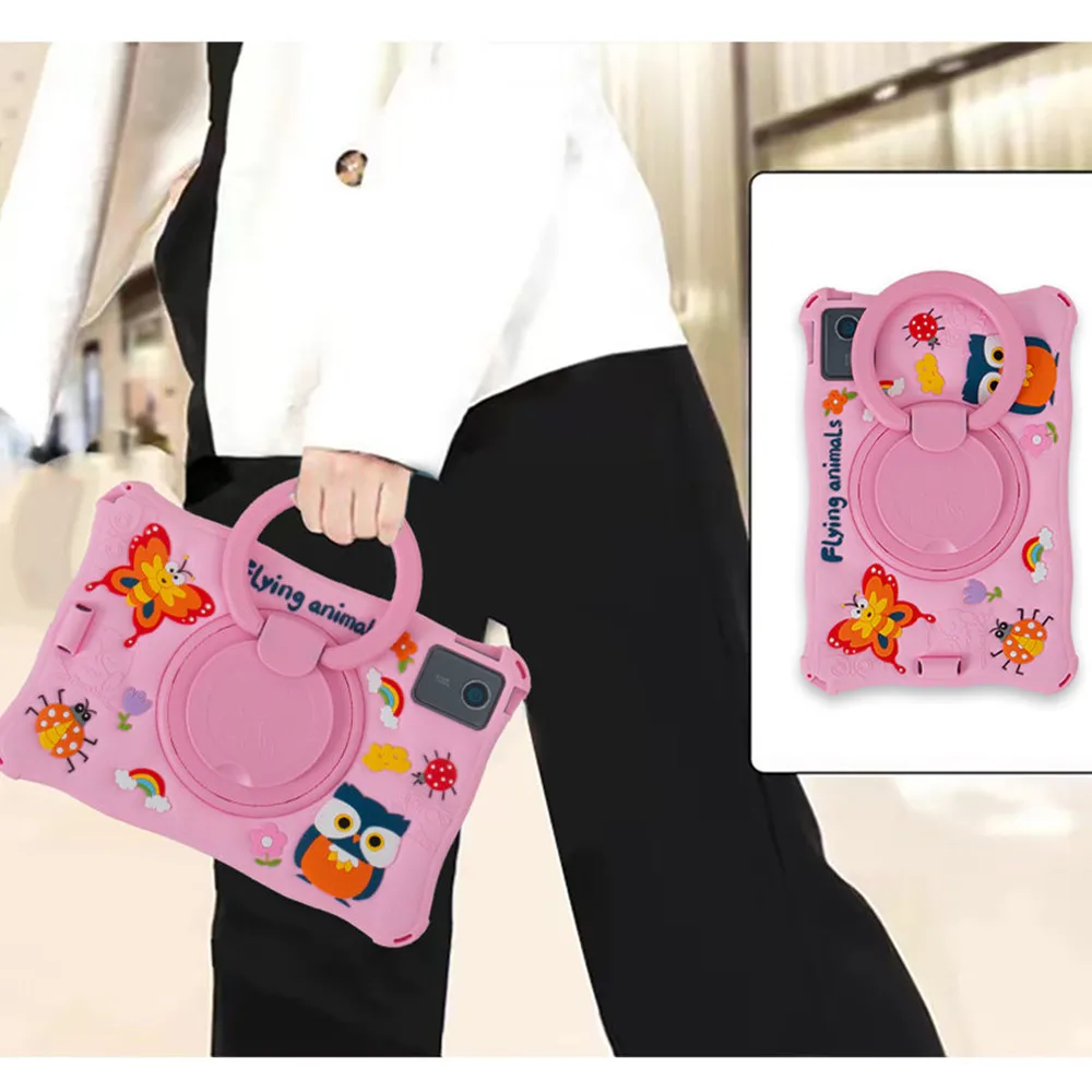 11-Inch Cartoon Rotating Soft Silicone Tablet Case