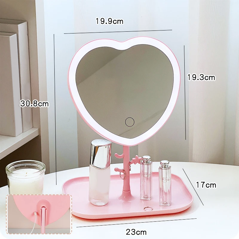 Makeup Mirror Mirror Lights Makeup Lamp Makeup Mirror Lights Vanity Light Portable LED Light Makeup Mirror Vanity Lights Compact Make Up Pocket Mirrors Vanity Cosmetic Hand Folding Led Mirror Lamp Gift
